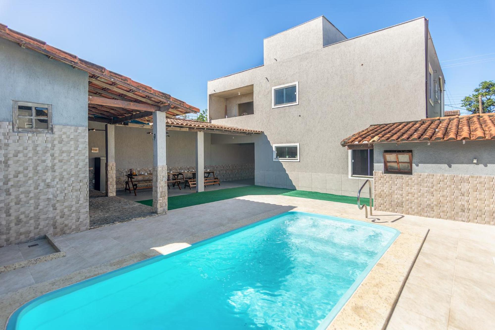 Refugio Tropical Casa De Praia Com Piscina Aquecida E 4 Suites E Garagem 3 Carros, 800 Mtrs Da Praia Internet 700 Mbps, Condominio Privado Com Pista De Skate , Quadra De Futevolei , Campos E Quadras De Futebol! Cabo Frio Buitenkant foto